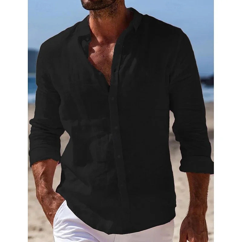 Men's Linen Blend Polo Shirt