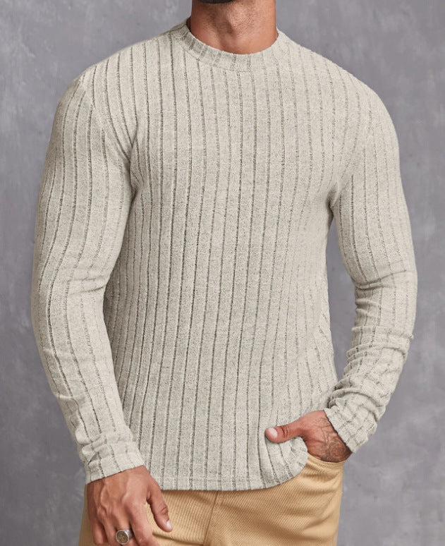 Men's Striped Rib-Knit Sweater