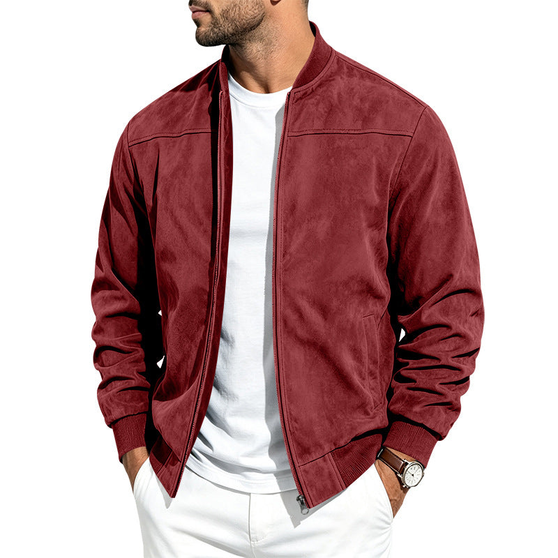 Men's Suede Bomber Jacket
