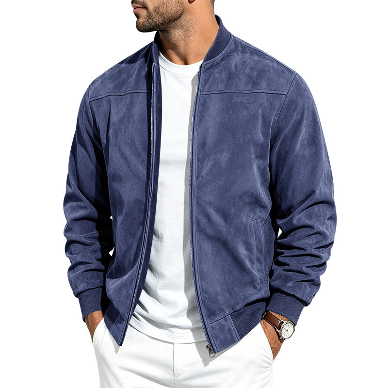 Men's Suede Bomber Jacket
