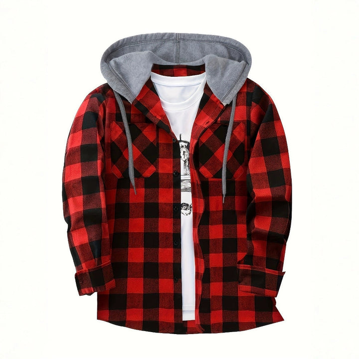Men's Plaid Hooded Sweatshirt