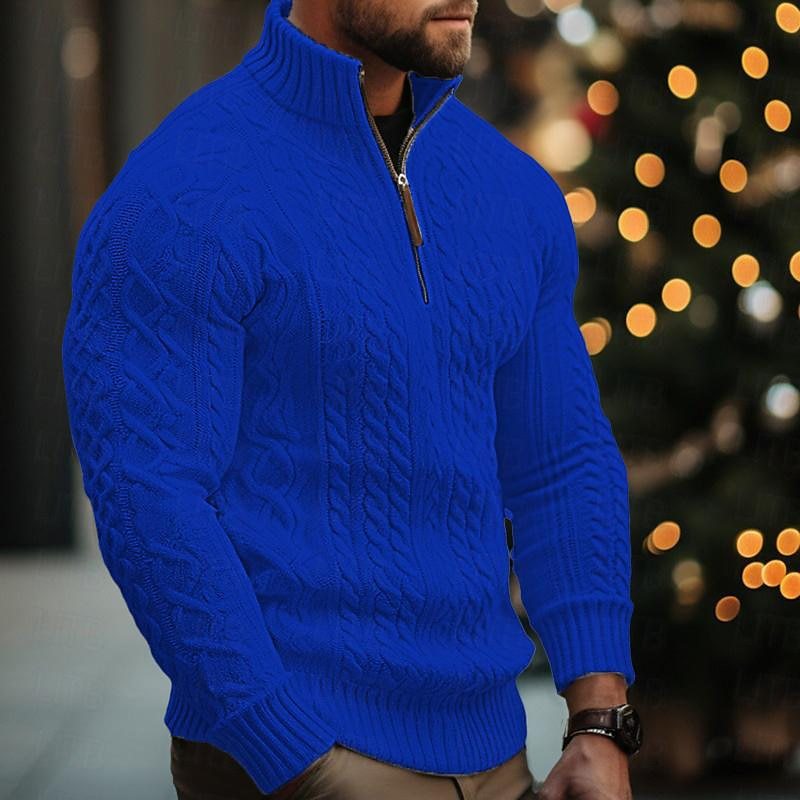 Men's Cable Knit Half Zip Sweater