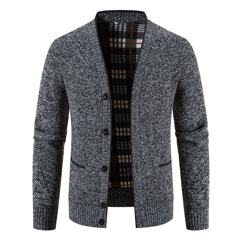 Men's Fleece V Neck Cardigan