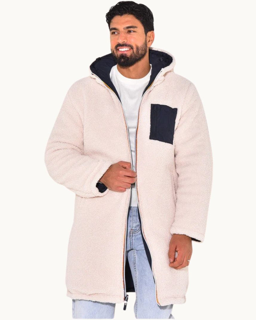 Men's Long Warm Reversible Coat