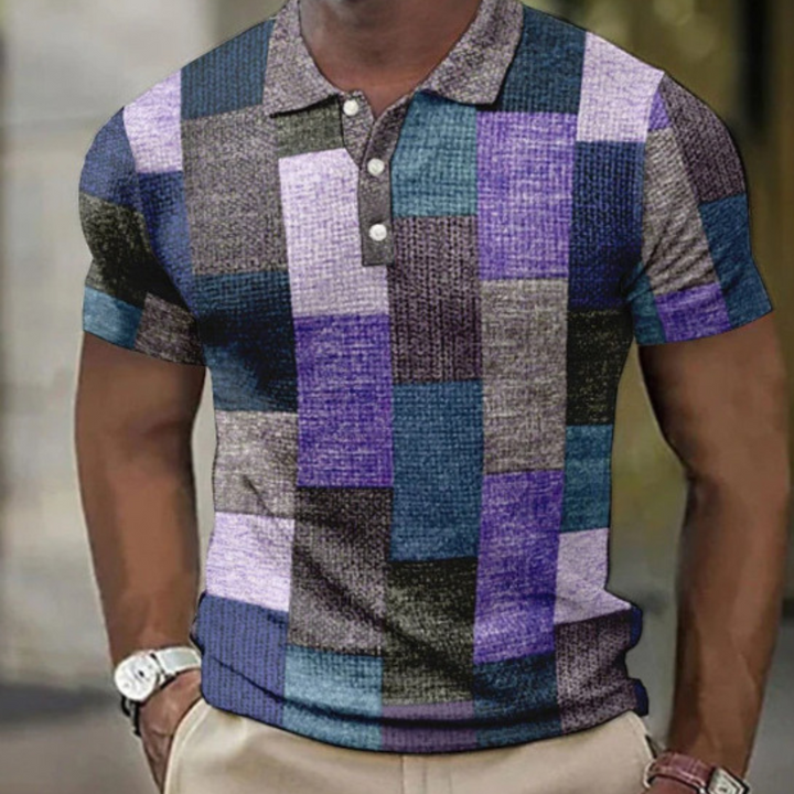 Men's Patchwork Polo Shirt