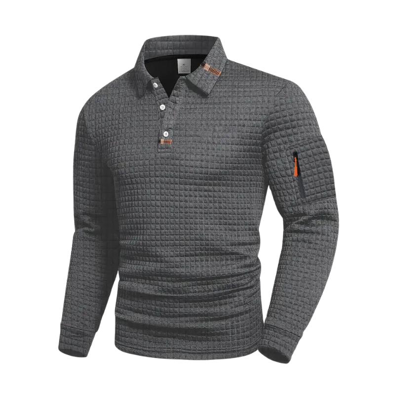 Men's Waffle Knit Polo Shirt