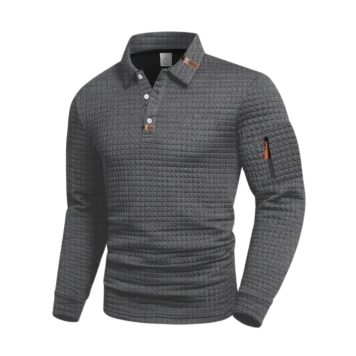 Men's Waffle Knit Polo Shirt