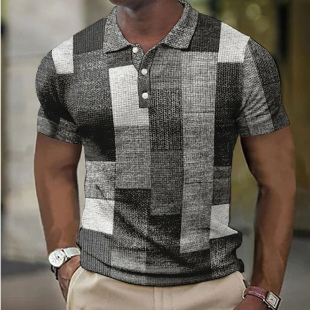 Men's Patchwork Polo Shirt