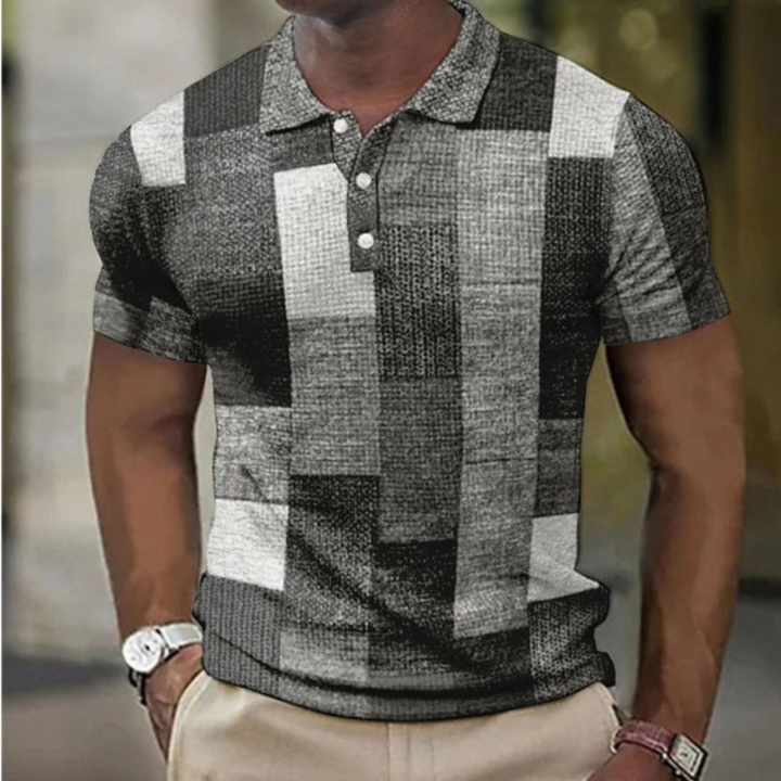 Men's Patchwork Polo Shirt