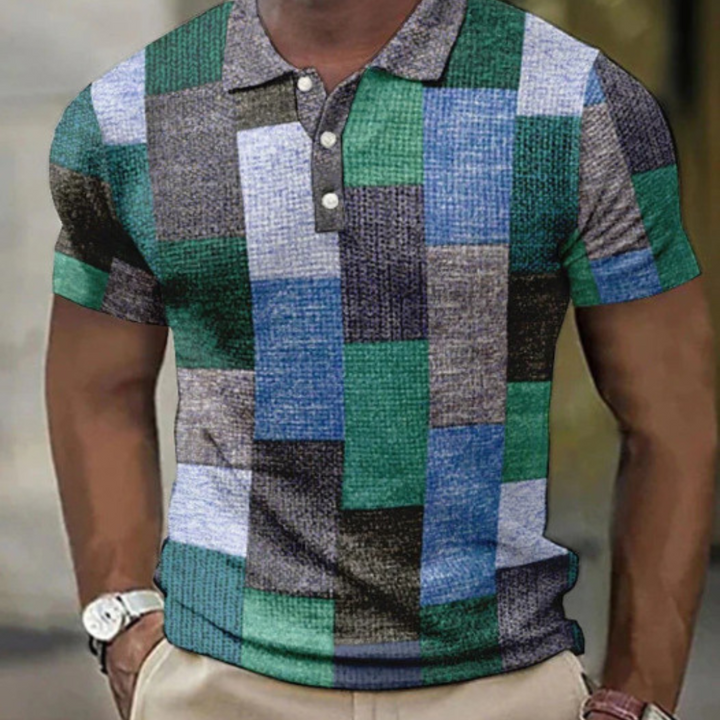 Men's Patchwork Polo Shirt