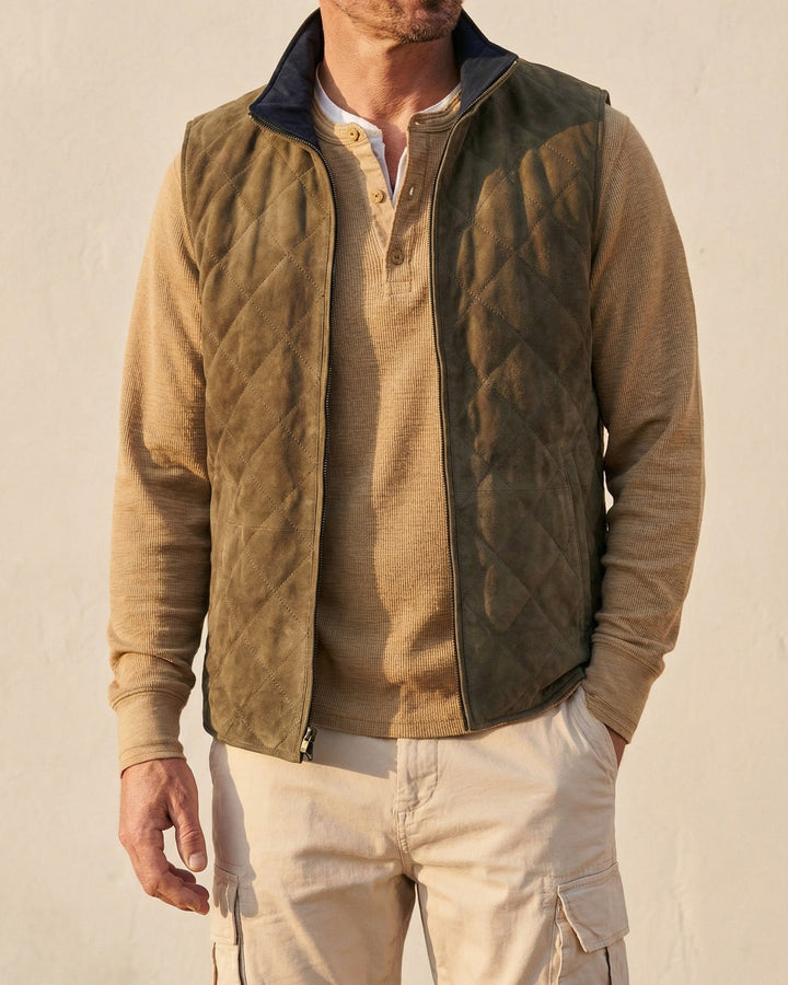Men's Quilted Microsuede Vest
