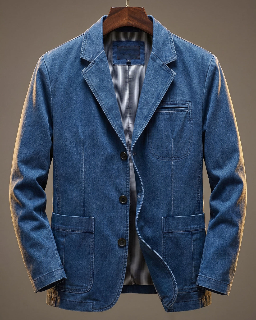 Men's Washed Denim Blazer