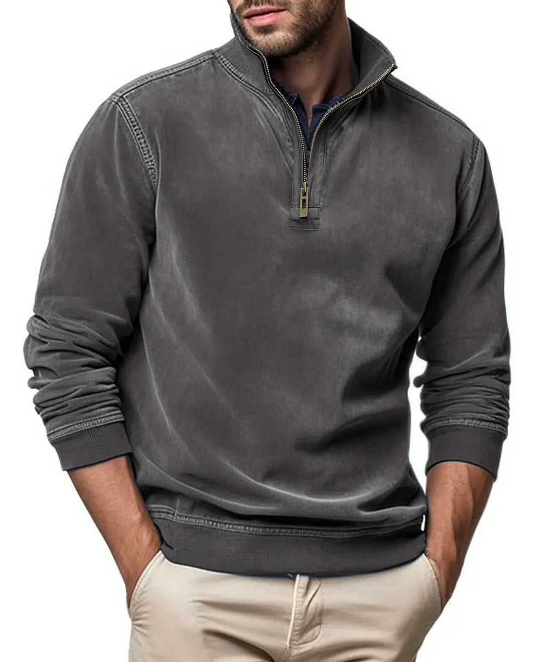 Men's Plush Zip Sweater