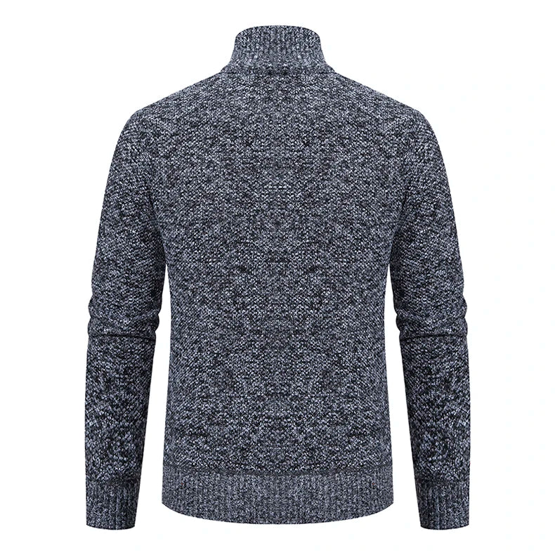 Men's Textured Knit Zip Jacket
