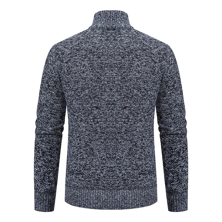 Men's Textured Knit Zip Jacket