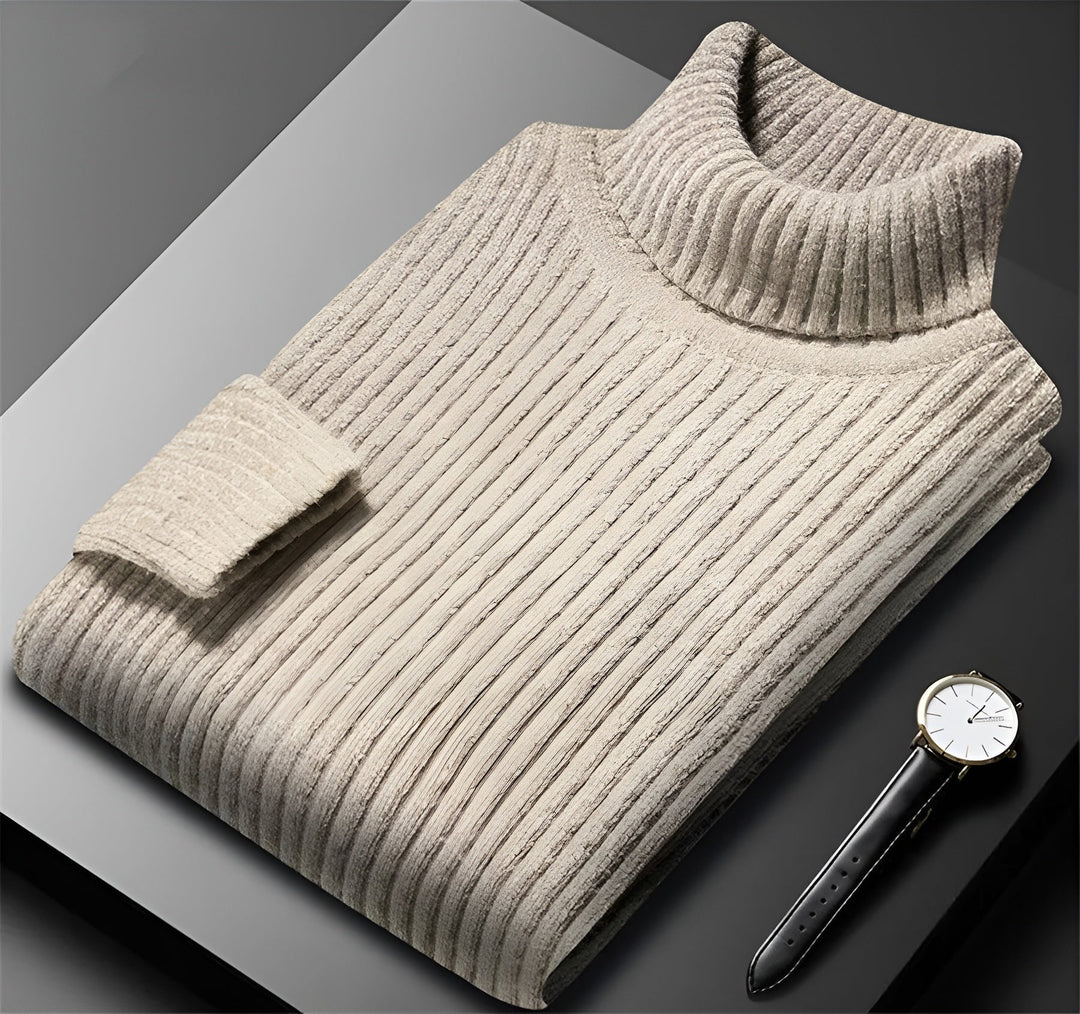 Men's Textured Turtleneck Sweater