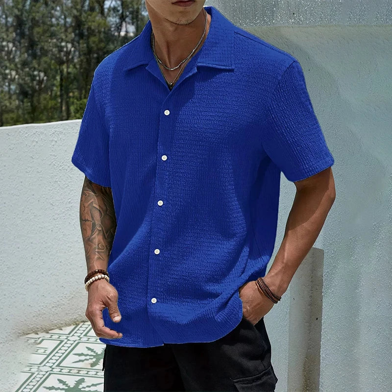 Men's Textured Cuban Shirt