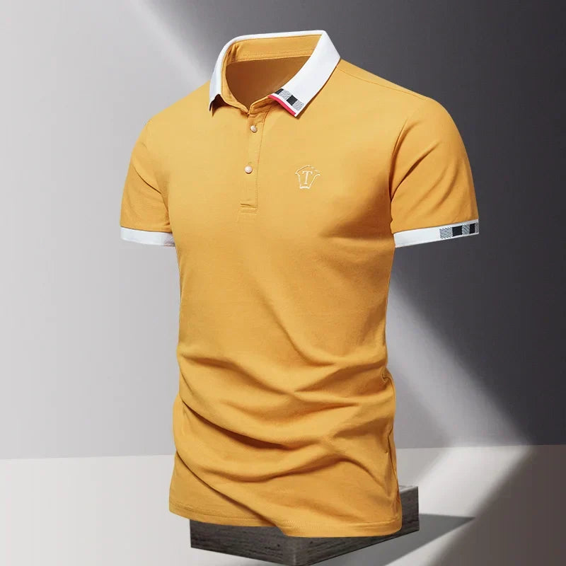 Men's Contrast Collar Polo Shirt