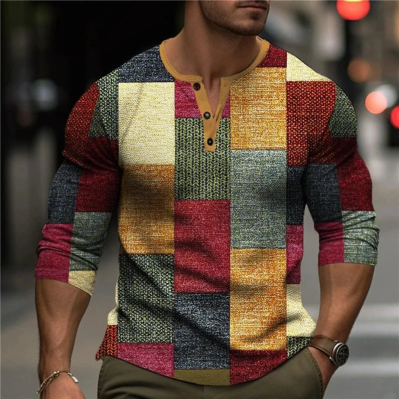 Men's 3D Printed Long Sleeve Shirt