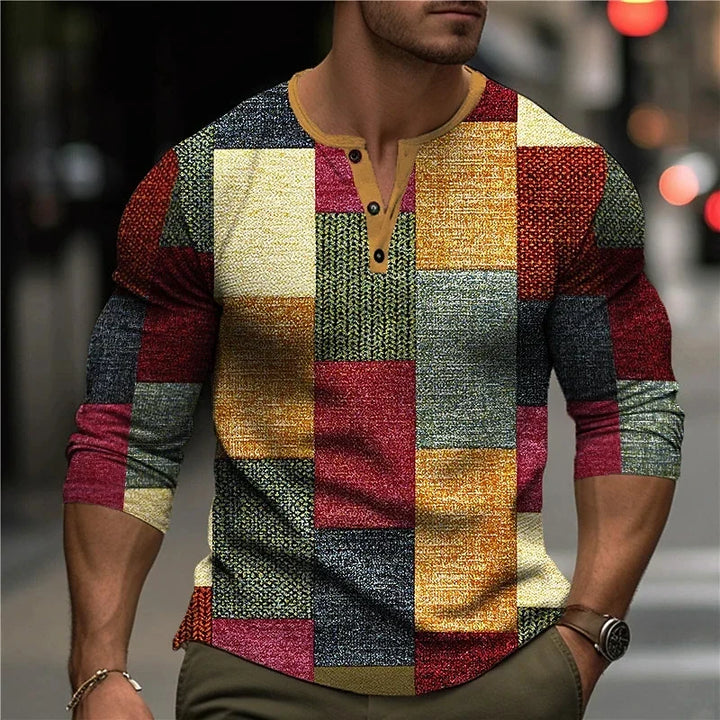 Men's 3D Printed Long Sleeve Shirt