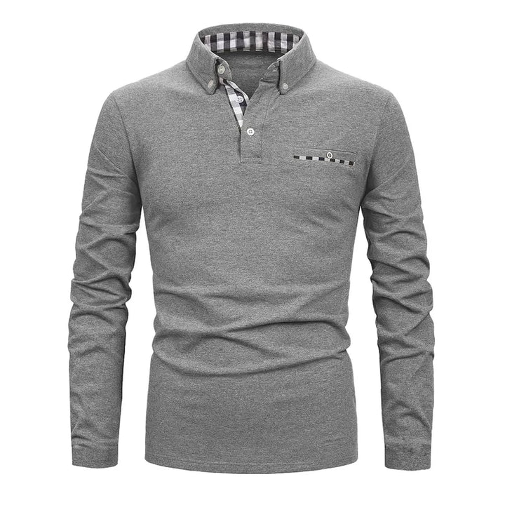 Men's Geometric Grid Polo Shirt