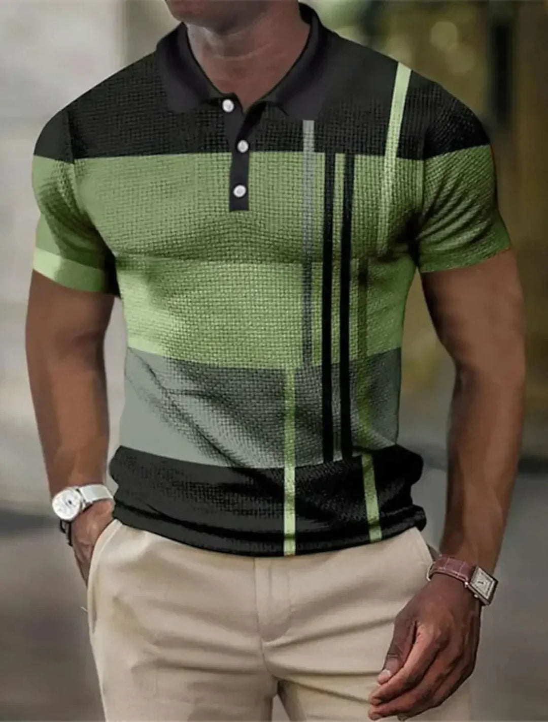 Men's Striped Polo Shirt