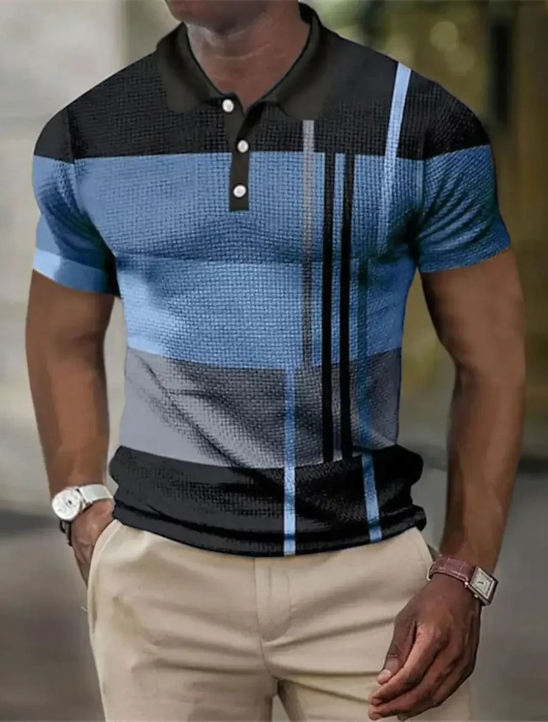 Men's Striped Polo Shirt