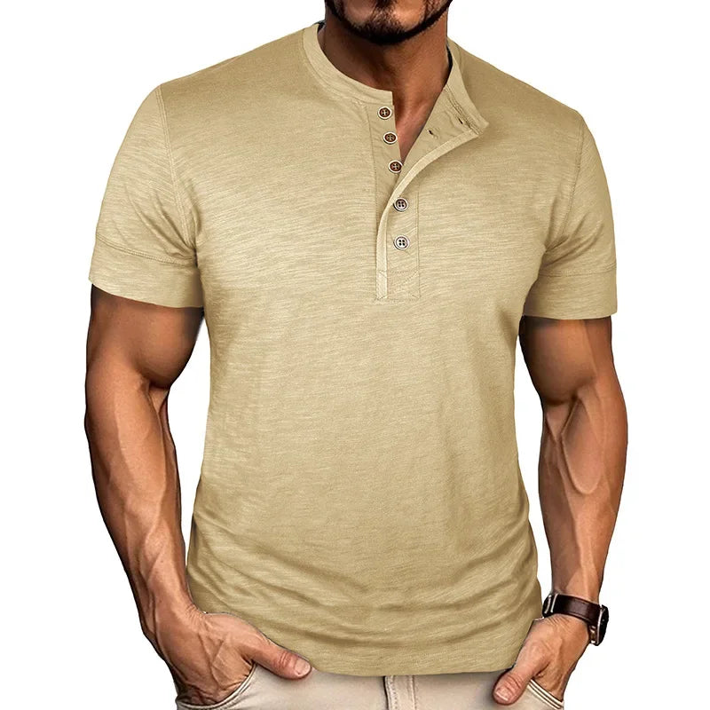 Men's Henley Neck T-Shirt