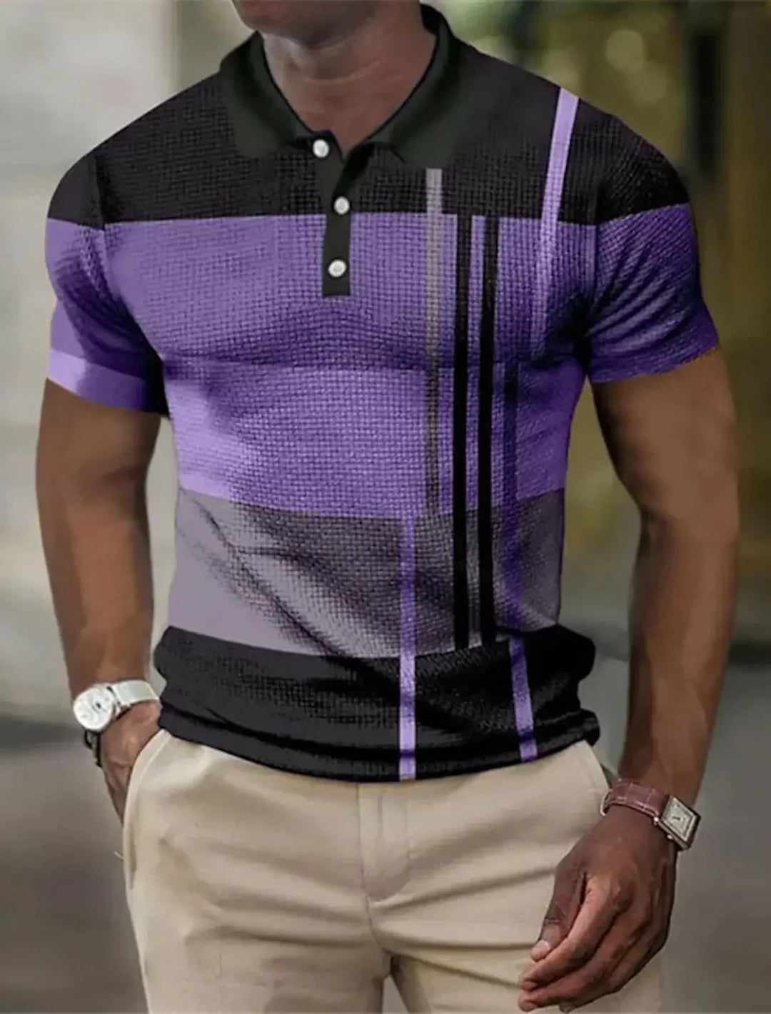 Men's Striped Polo Shirt