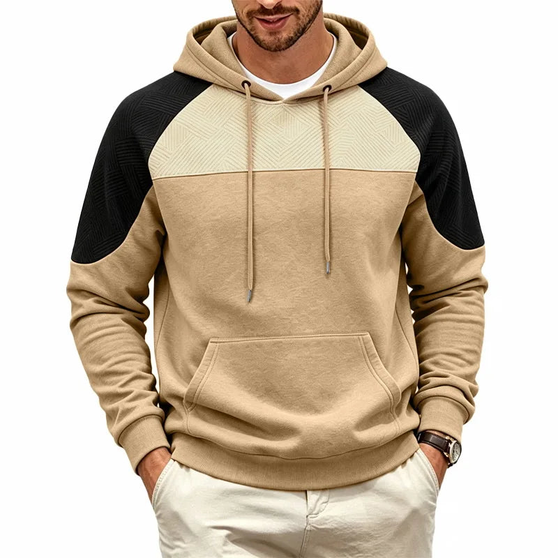 Men's Patchwork Polyester Sweater