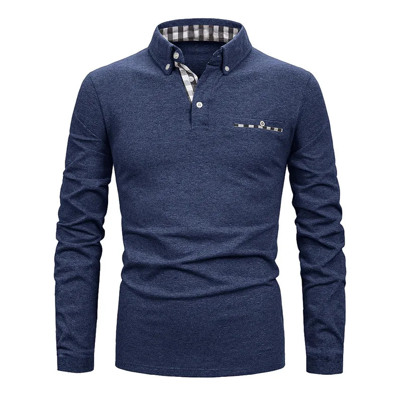 Men's Geometric Grid Polo Shirt