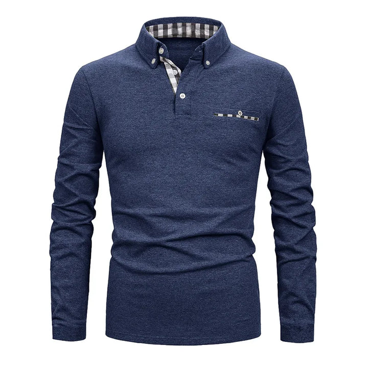 Men's Geometric Grid Polo Shirt