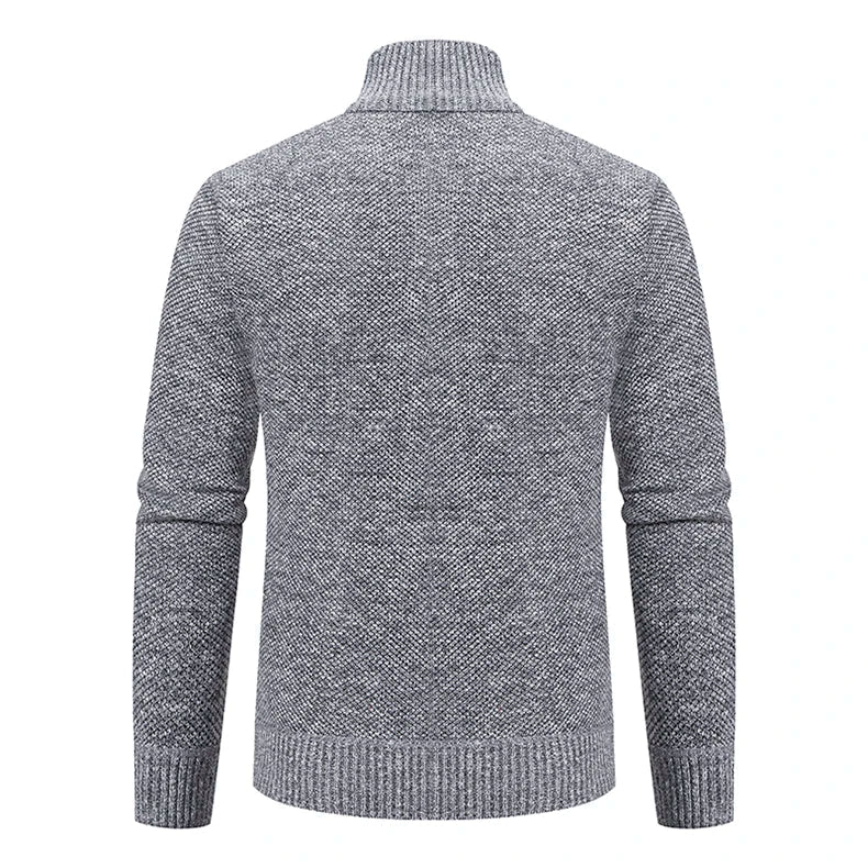 Men's Textured Knit Zip Jacket