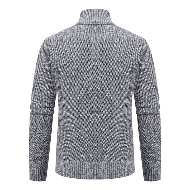 Men's Textured Knit Zip Jacket