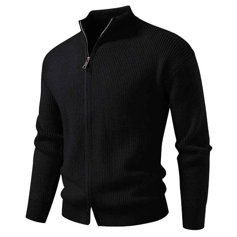 Men's Textured Zip Cardigan