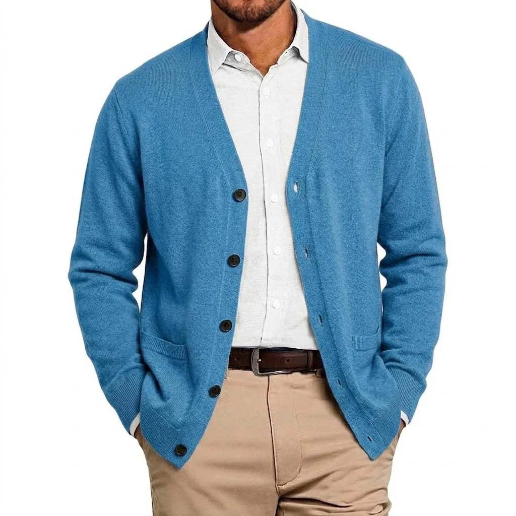 Men's Knit Mandarin Collar Blazer