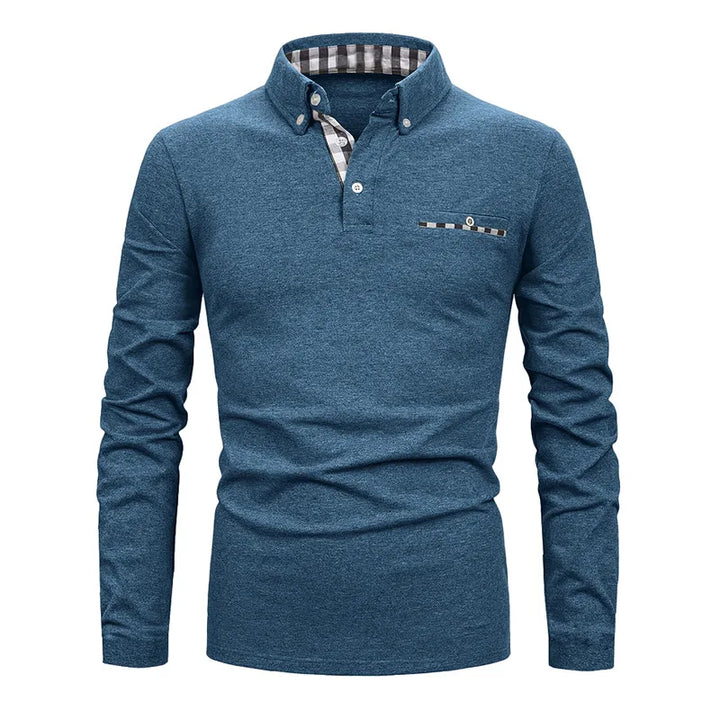Men's Geometric Grid Polo Shirt
