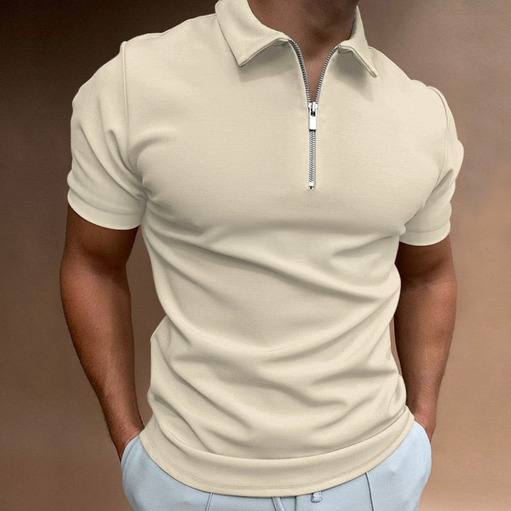 Men's Zip Collar Polo Shirt