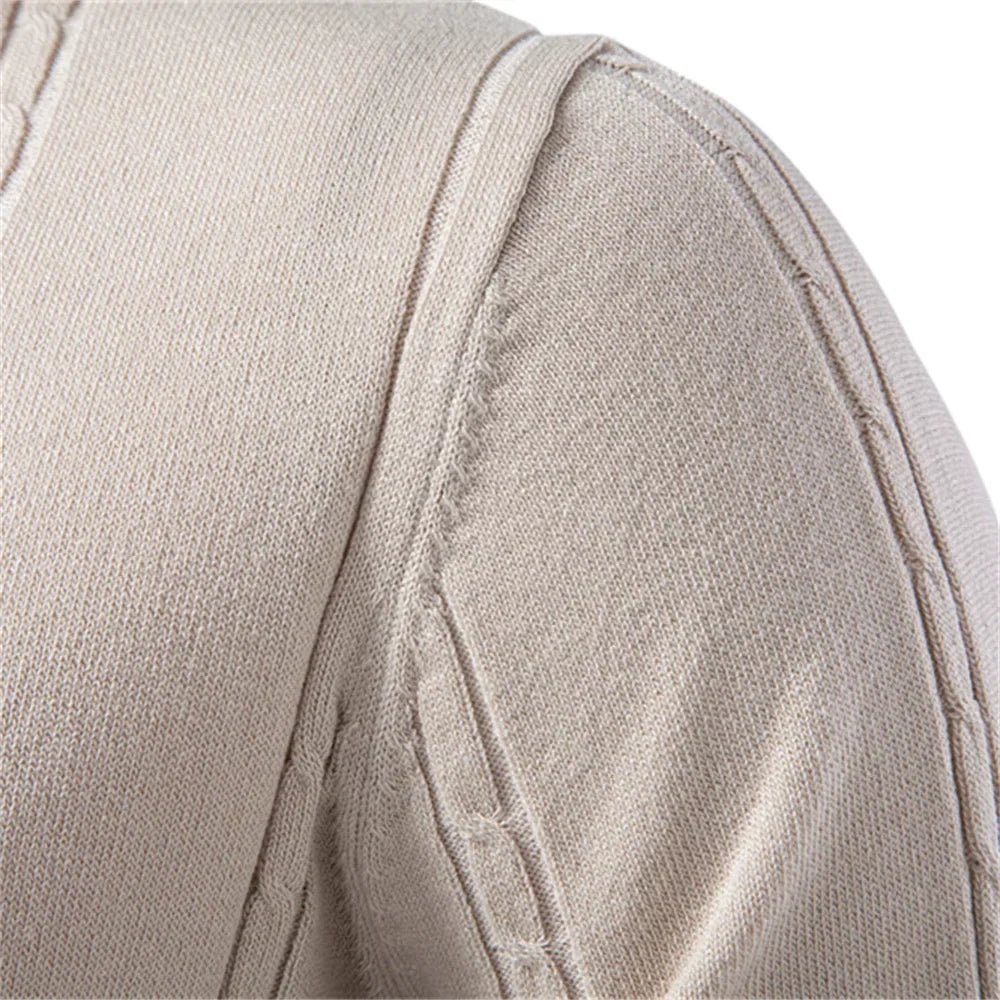 Men's Ribbed Knit Polo Shirt
