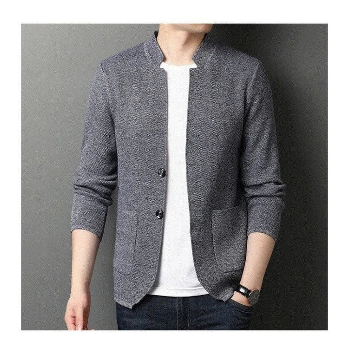Men's Knit Stand Collar Cardigan