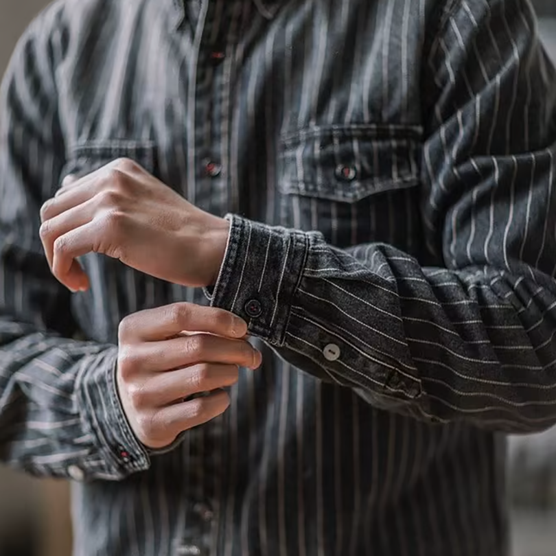 Men's Striped Long-Sleeve Shirt