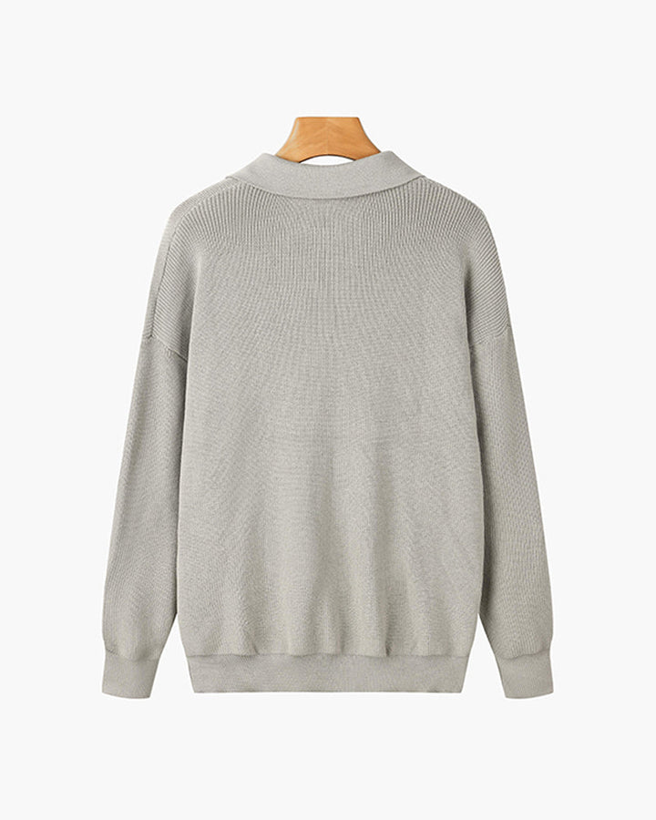 Men's Textured Zip Sweater