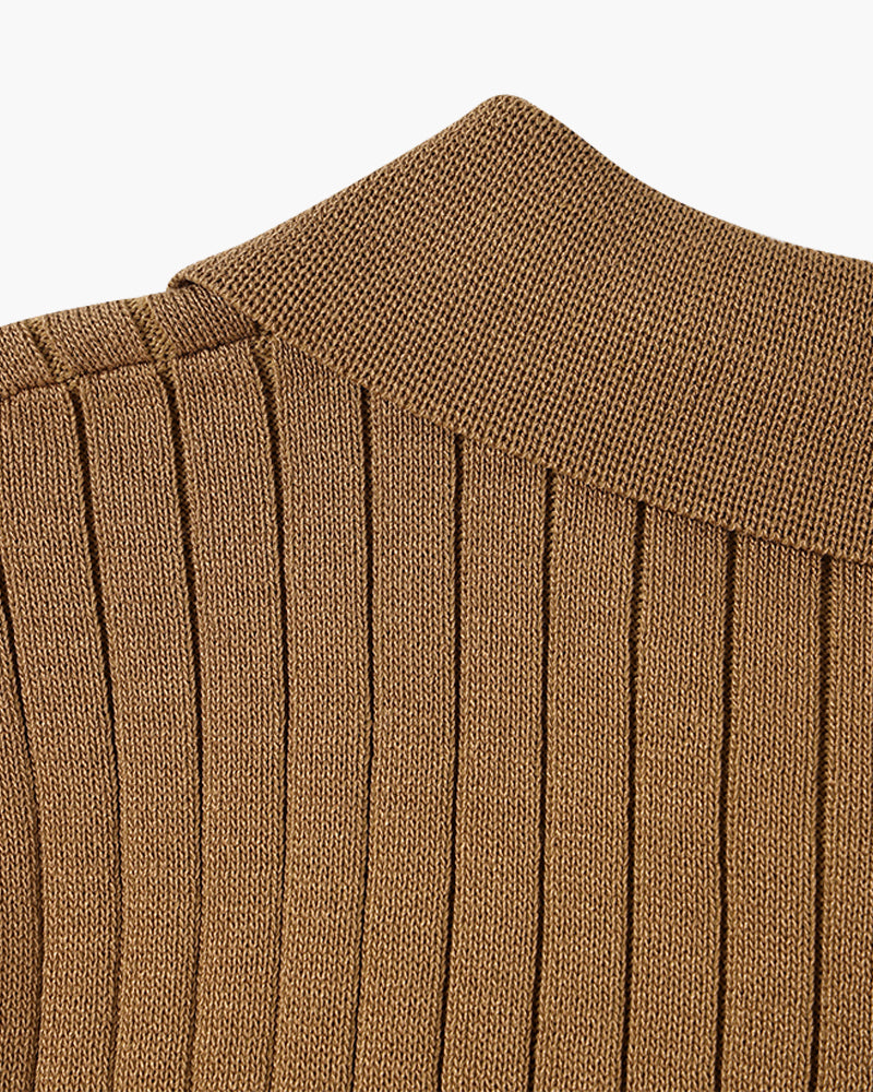 Men's Textured Cotton Polo Shirt