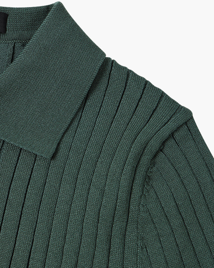 Men's Textured Cotton Polo Shirt