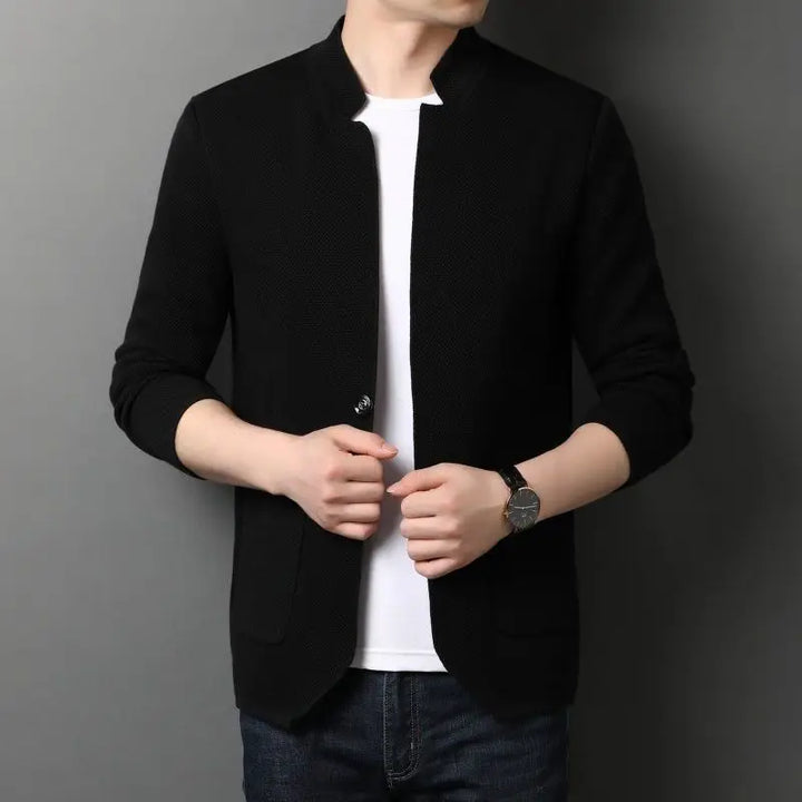 Men's Knit Stand Collar Cardigan