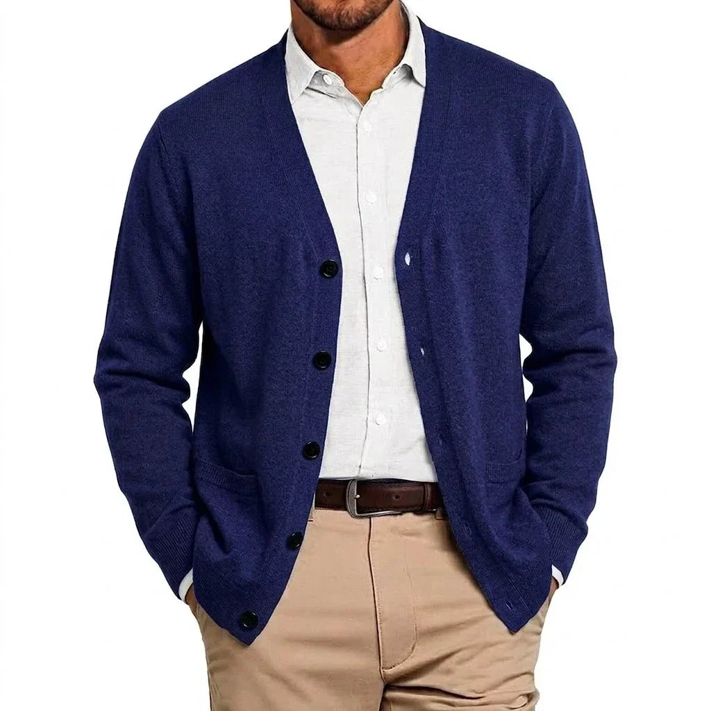 Men's Knit Mandarin Collar Blazer