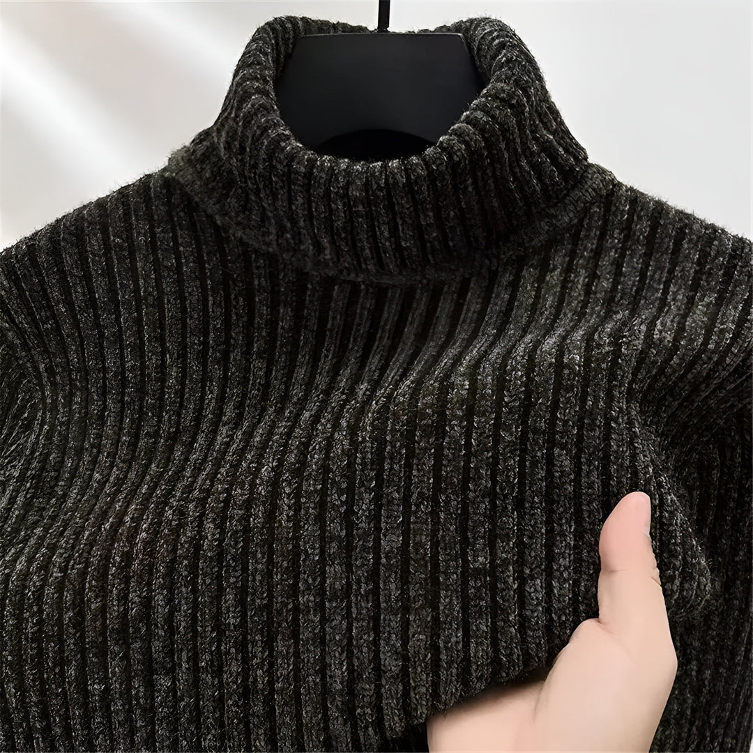 Men's Textured Turtleneck Sweater