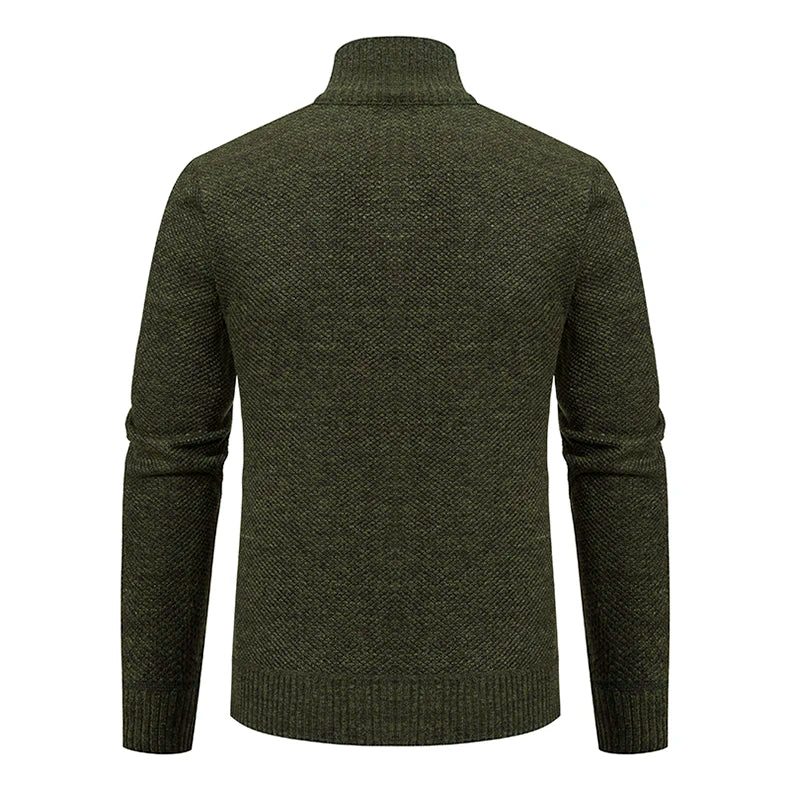 Men's Textured Knit Zip Jacket