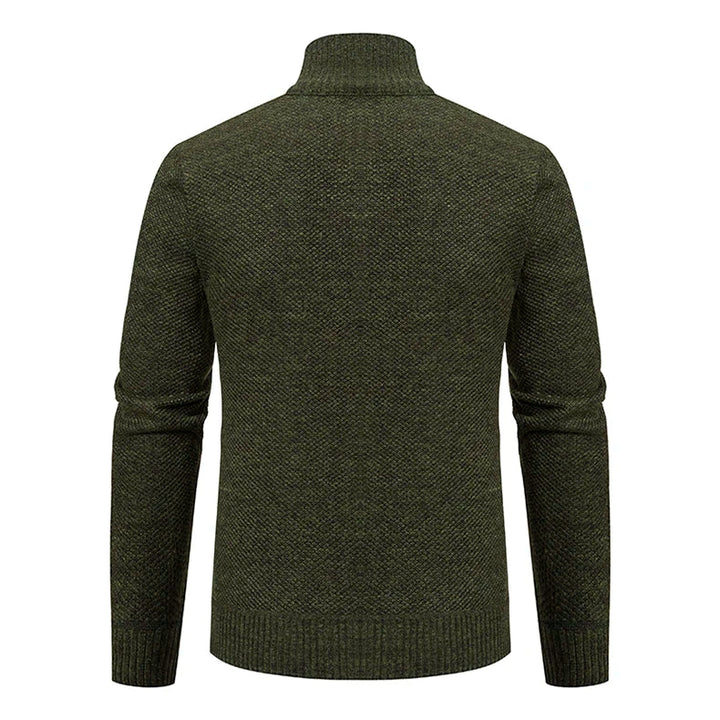 Men's Textured Knit Zip Jacket