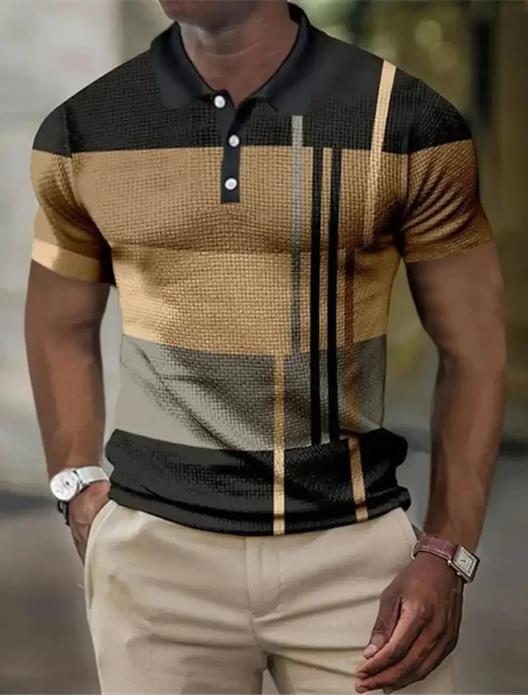 Men's Striped Polo Shirt